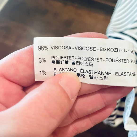 Zara asymmetrical deep v-neck stretch midi dress SZ M black white stripe - Picture 7 of 8